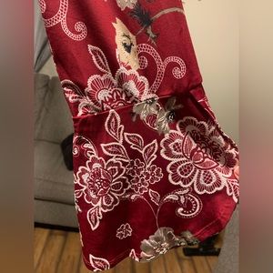 Glamour red floral dress